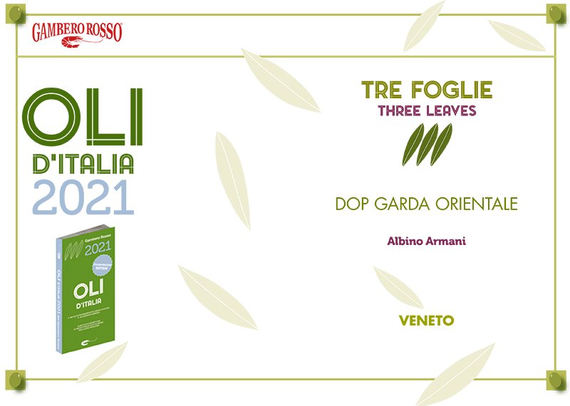 Olio DOP Armani tre foglie Gambero Rosso