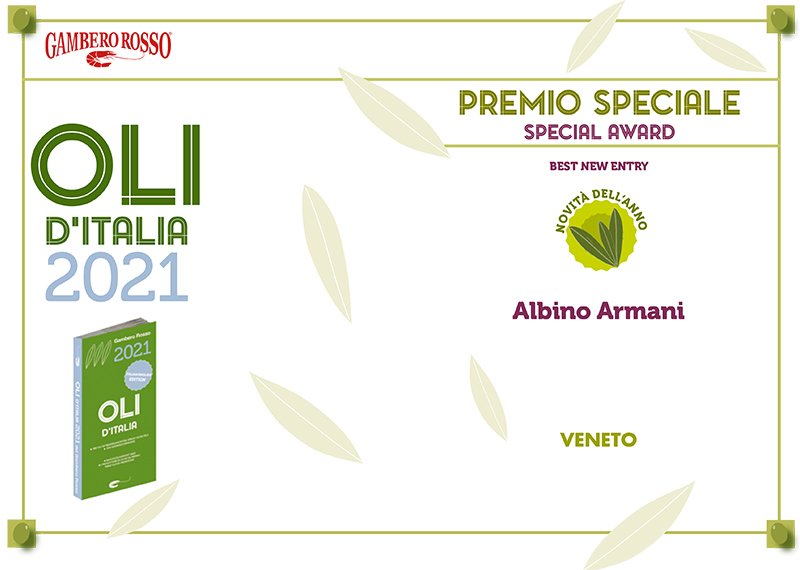 Olio DOP Garda Albino Armani miglior new entry Gambero Rosso